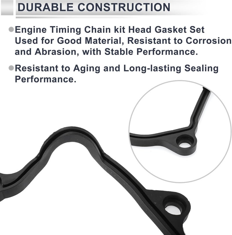 RATCHROLL Timing Cover Gasket for Subaru Forester 1999-2010 Long-lasting Sealing Chain Case Cover Gasket No.13594AA052/13594AA051 Rubber 1 Pcs - Image 5